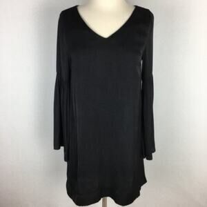 Mink Pink Black Flared Sleeve V Neck  Mini Dress XS